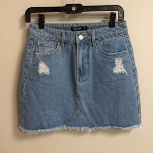 Nasty Gal Distressed Denim Skirt